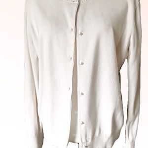 Croft & Barrow Ivory Pearl Button Cardigan